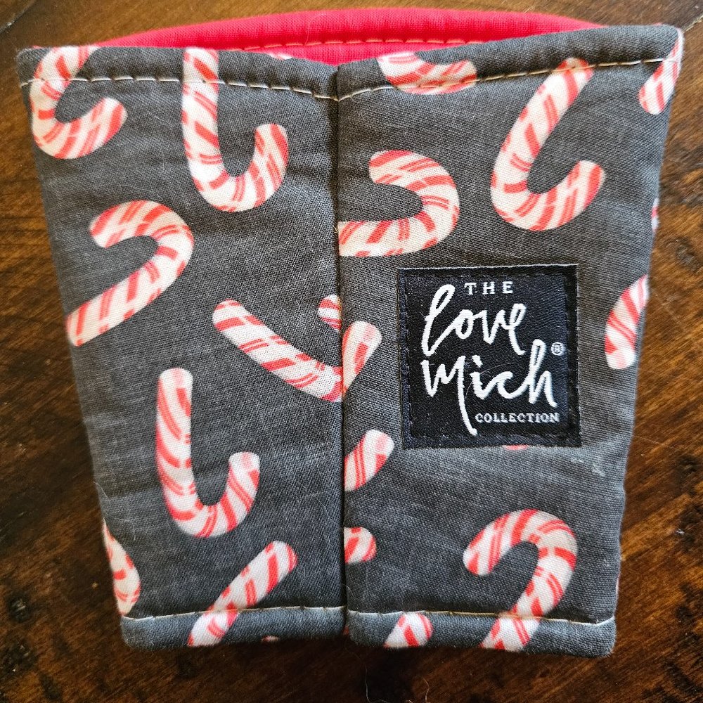 Love Mich Candy Cane Coffee Cozy